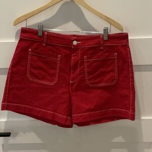 LOFT Red Jean Shorts Casual Style